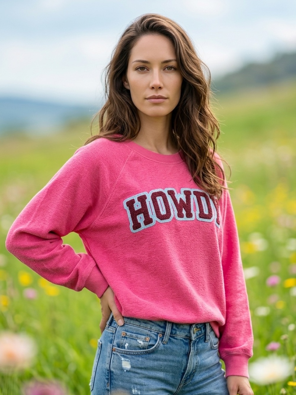 ALTAR’D state HOWDY pink crewneck sweater - medium